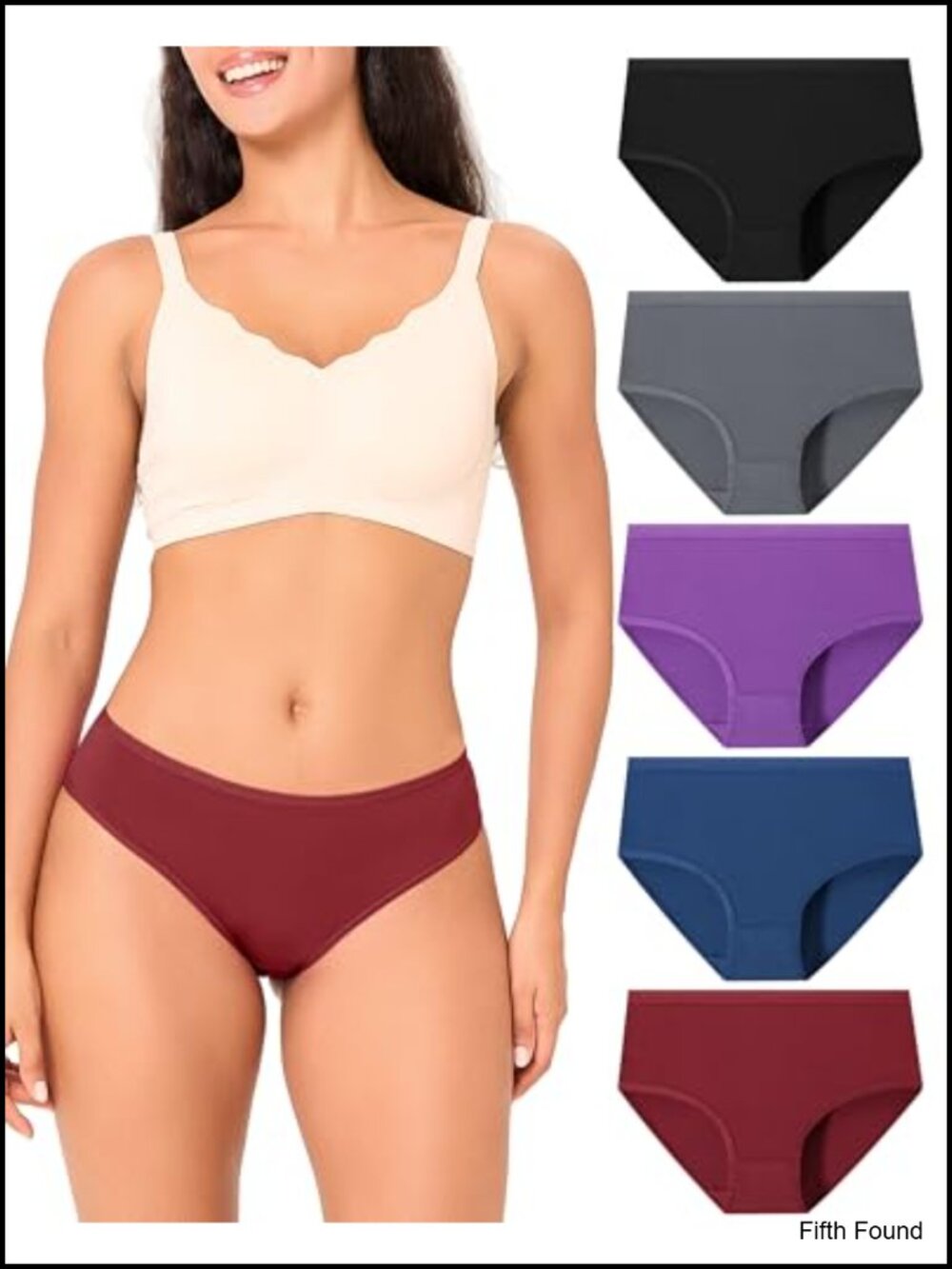 Women's Cool Bikini Briefs 5-Pack Breathable Spandex Low Rise